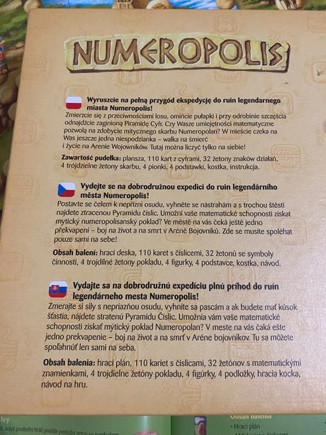 Dobrodružná náučná a vzdelávacia hra numeropolis, 