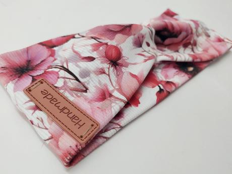 Vrúbiková čelenka s potlačou kvetín,