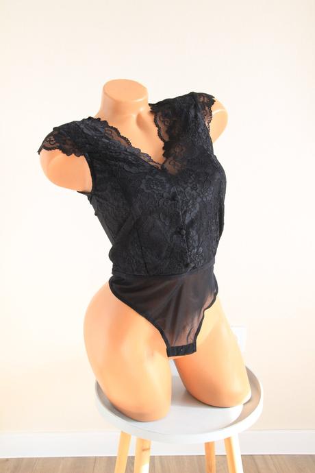 Čipkovaný elegantná body top, pieces xs, xs