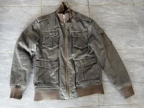 Khaki bunda v s-m, zateplená, podšitá, cherokee,s