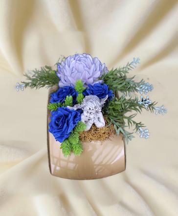 Celoročná dekorácia na hrob s anjelikom, 