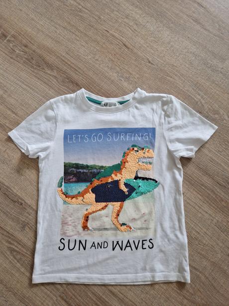 Tričko dinosaurus s pretacivymi filtrami, h&m,128