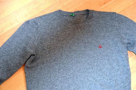 Znackovy pleteny pulover s kasmirom, benetton,140