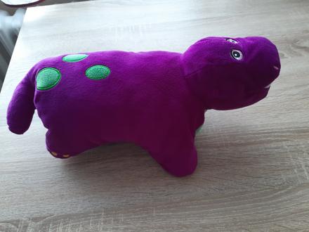 Barney-plyšák/poduštička-iba vystaveny na policke, 