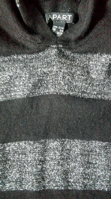 Znackovy cierno-strieborny sveter/saty apart, 34