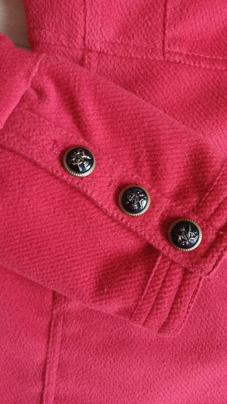 Červený prechodný kabát, xs