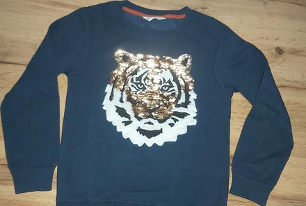 Mikina s tigrom 122/128, h&m,122