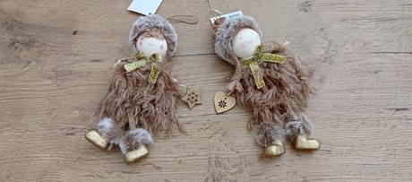 Vianočný bábika - hnedo zlatá,