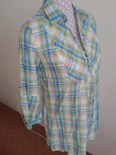 Dlhšia károvaná ľahká košeľa veľ. s, s