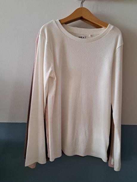 Rebrované tričká 3ks spolu, next,152