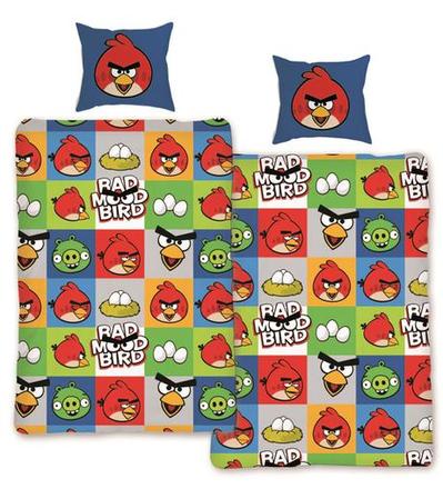 Detské obliečky 140x200 angry birds kocky-sklad, šírka (cm): 140,dĺžka (cm): 200