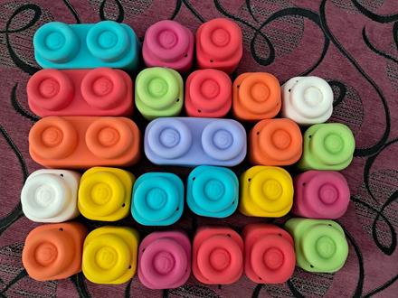 Gumené kocky pre batoľa 24 ks, 