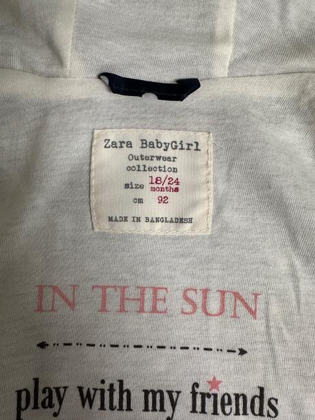 Dievčenská tenká bunda zn. zara, veľ. 92, zara,92