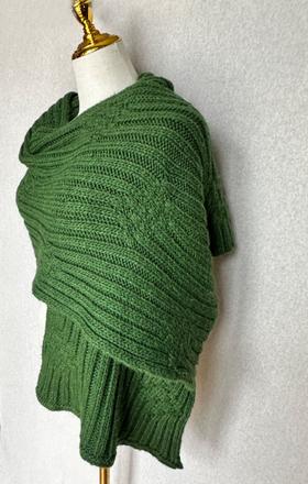 Hrubý vlnený šál vo sviežej zelenej, xl