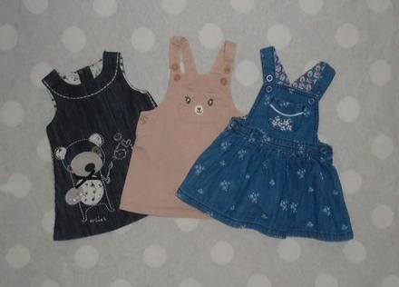 3 x šaty na 3 až 6 mesiacov, h&m,68