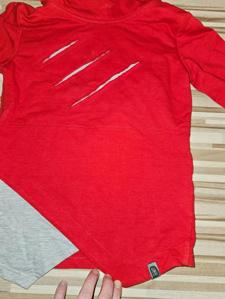 Krasna predlzeba mikinka v.104-110 all for kids, 104