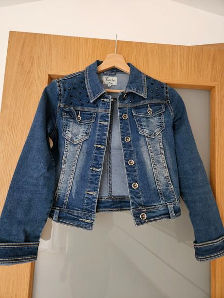 Džínsová bunda vybíjaná, s