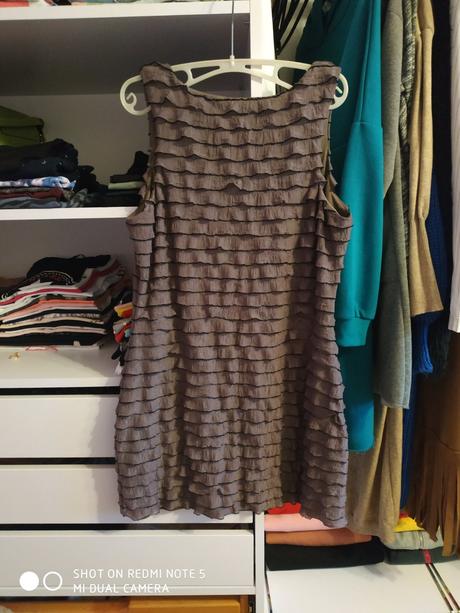 Hnedé volánikové šaty - l/xl, dorothy perkins,l