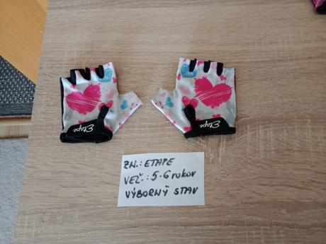 Dievc.cyklistické rukavice zn.etape veľ.5-6 rokov, etape,110