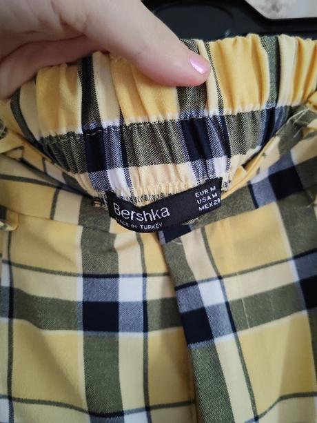 Karované nohavice bershka, bershka,m