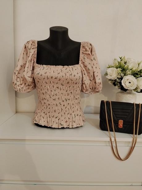 Romantický riasený top new look púdrová ružová, new look,38 / m