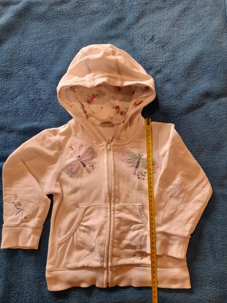 Mierne zateplená bavlnená mikinka s motýlikmi, next,104