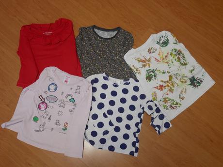 Balenie dievčenských tričiek s dlhým rukávom, 98