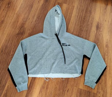 Crop mikina, fishbone,m