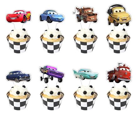 Tortový zápich cars (16ks) - skladom, tz-207,