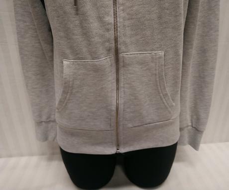 Sivá mikina na zips s kapucňou, xs, xs