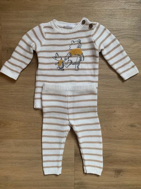Pletená súprava s pásikmi a medvedíkom pú, f&f,62