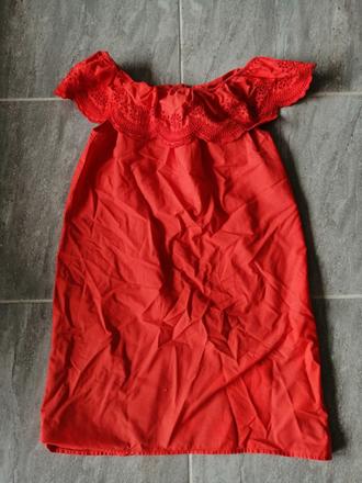 Ľahké červené šaty ham, v158-164,14-16r., h&m,158