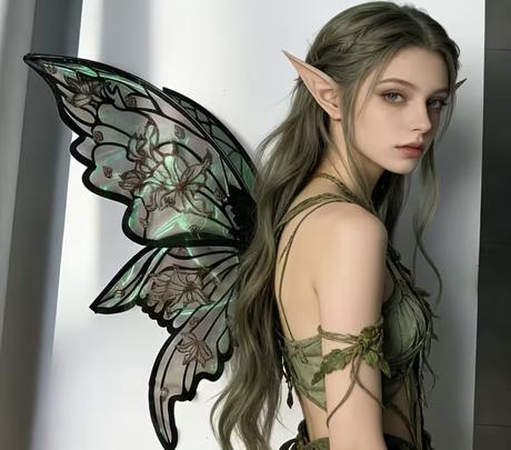 Elf, víla, uši, krídla, nálepky a iné,