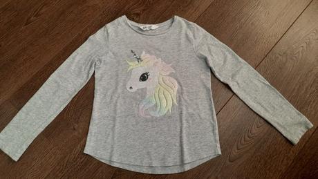 Legíny + tričko unicorn v.128/134, h&m,128
