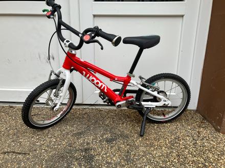 Červený detsky bicykel woom 2, woom,14