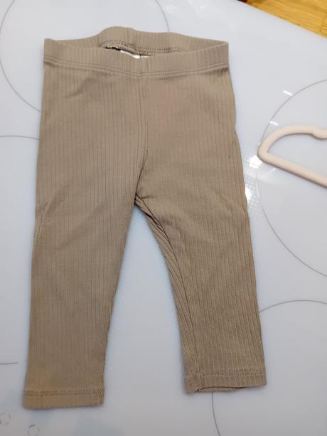 Hnedé rebrovane leginy h&m, h&m,74