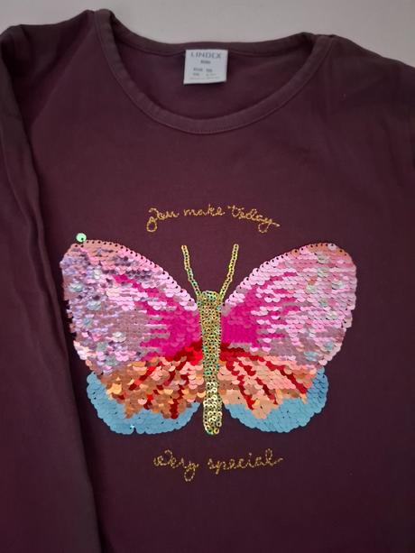 Tričká s obojstrannými flitrami, lindex,110