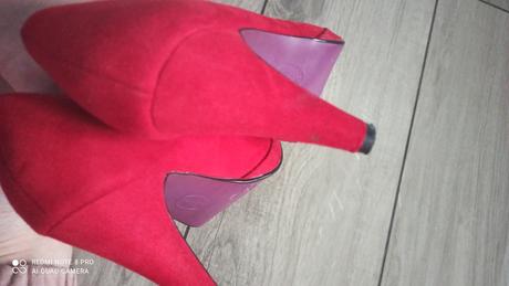 Červené semišové lodičky 37, graceland,37