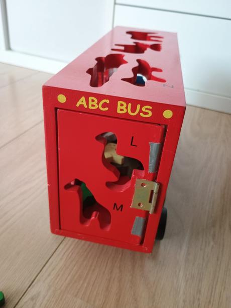 Drevené auto vkladacka puzzle zvieratká, 