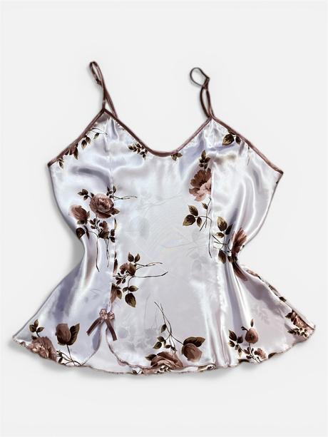 Dámske lesklé kvetované tielko, l