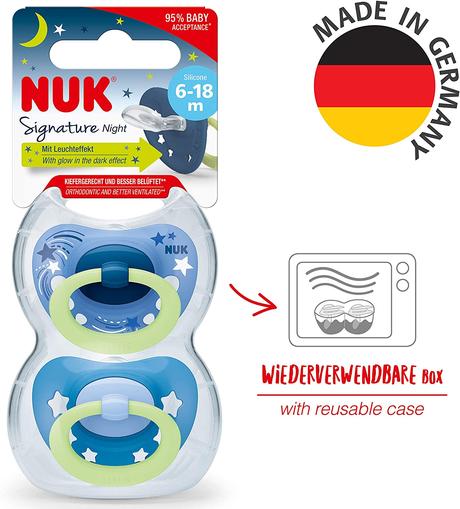 Nuk silikónový cumlík signature night hviezdy, 2ks, nuk
