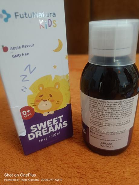Neotvorený sirup pre deti na spanie,