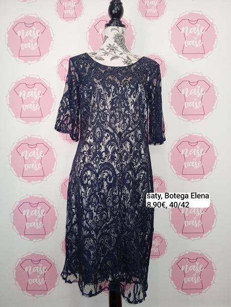 Čipkované modré šaty elena botega, 42