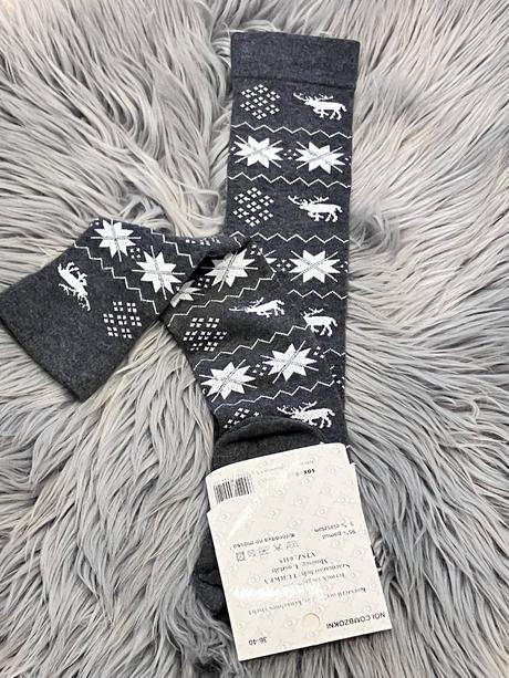 Dámske podkolienky vianočné sivé (36-40), 36 / 37 / 38 / 39 / 40