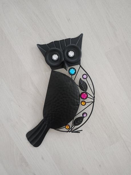 Dekorácia, sovy/kovove, 