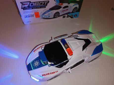 Policajné auto so zvukom a svetlom robot change, 