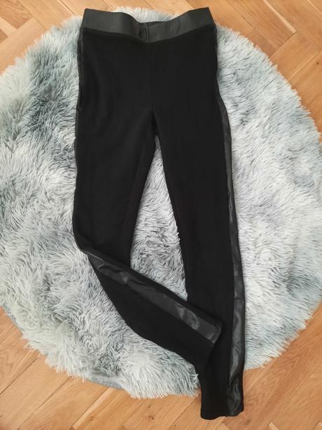 Legínky s koženkou 146/152, h&m,146