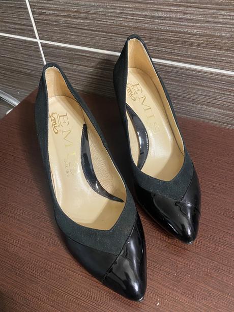 Čierne kožené lodičky, 36