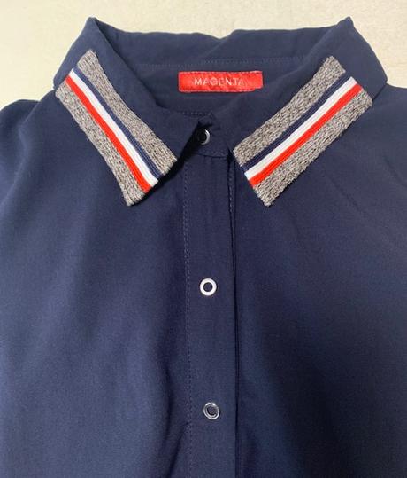 Kvalitný top košeľového strihu zn. magenta, m