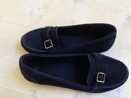 Kožené semišové mokasínky, 38